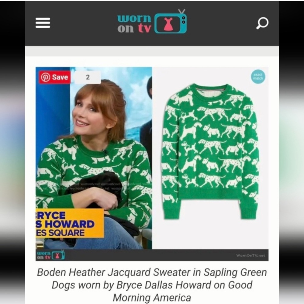 Boden Heather Dog Jaquard Sweater Medium NWT
